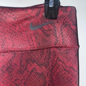 Nike Pants | Nike Burgundy Snakeskin Print High Waisted Leggings Size Medium